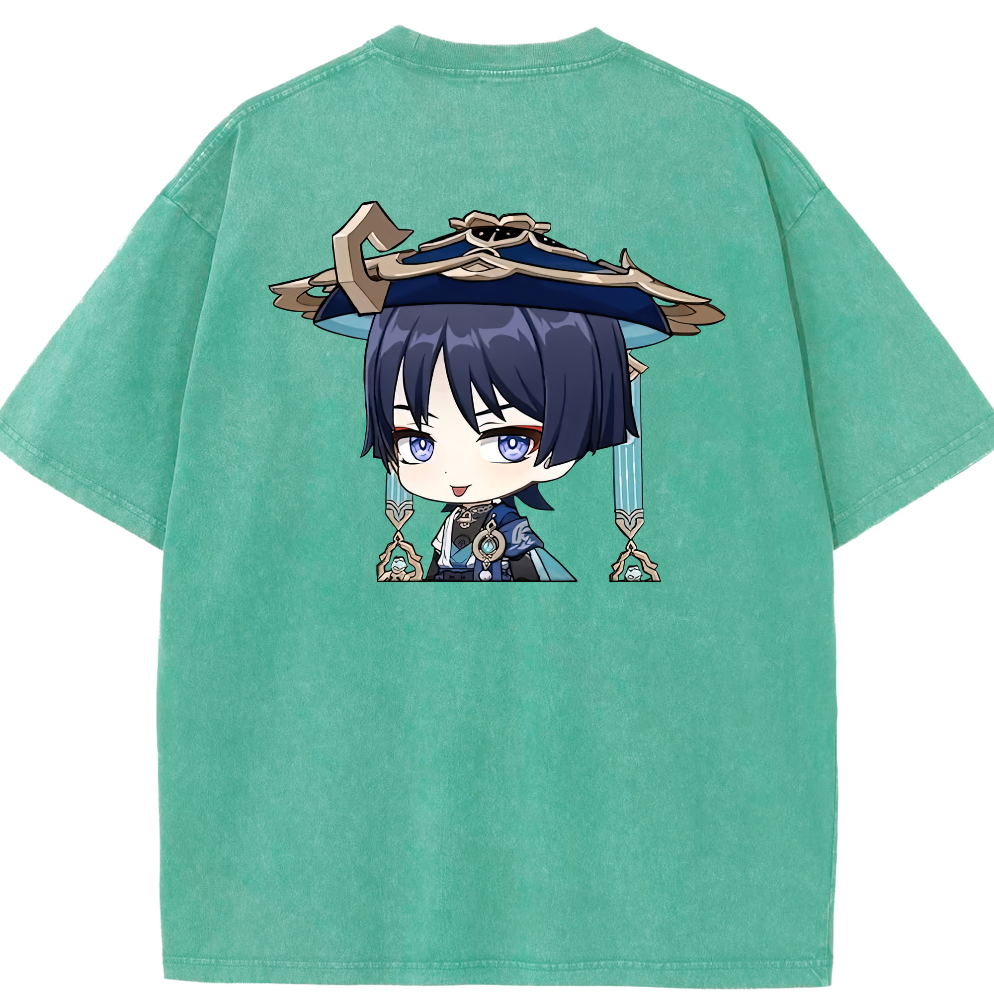 げんし神 さんペい genshin Sanpei 綿100% ヴィンテージ風 半袖Tシャツ（背面プリント）